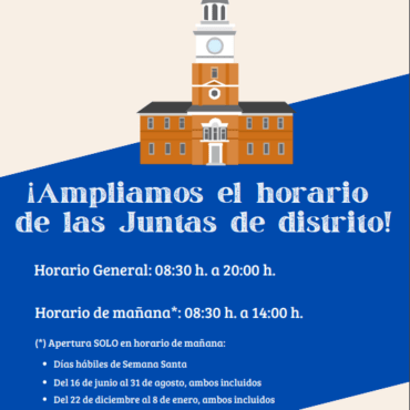Las Juntas de Distrito amplían su horario de atención al público
