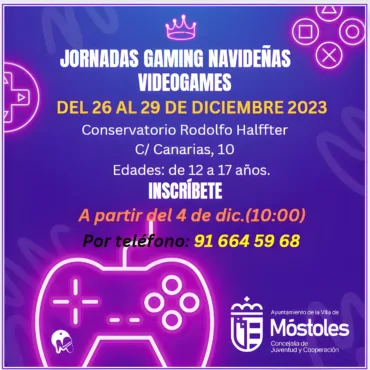 Los jóvenes de Móstoles podrán disfrutar de unas “Jornadas Gaming navideñas”