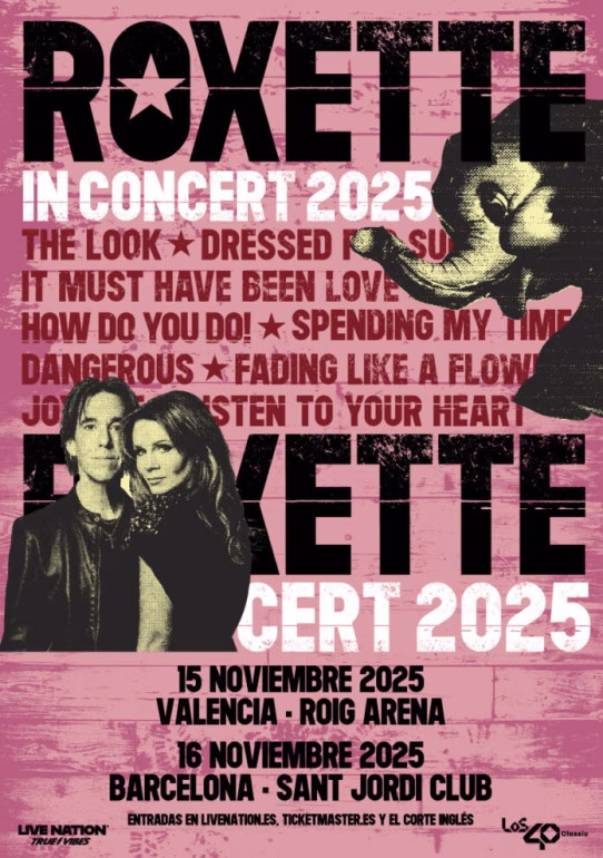 Roxette darán conciertos en Barcelona y Valencia