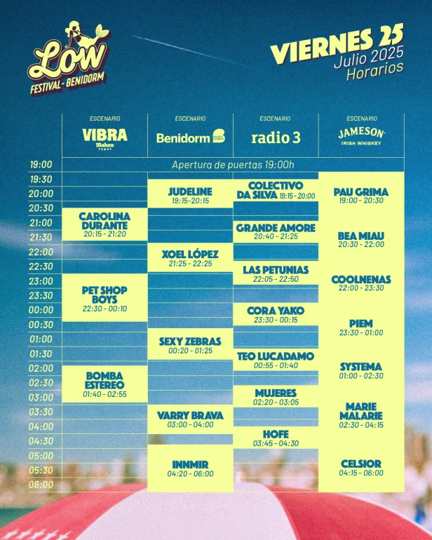 Low Festival 2025 anuncia los horarios del XV aniversario