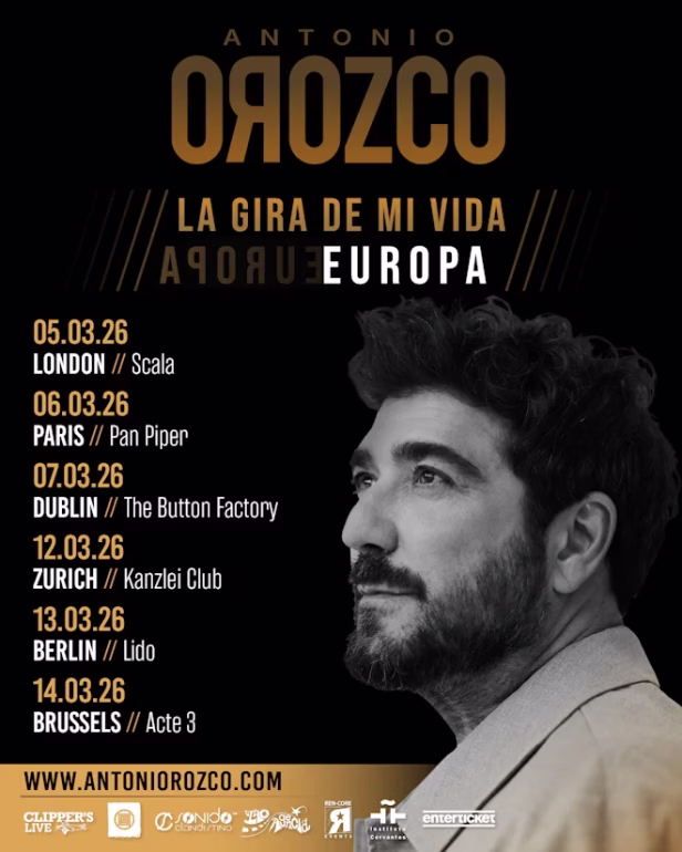 Antonio Orozco anuncia extensión europea de La Gira de Mi Vida